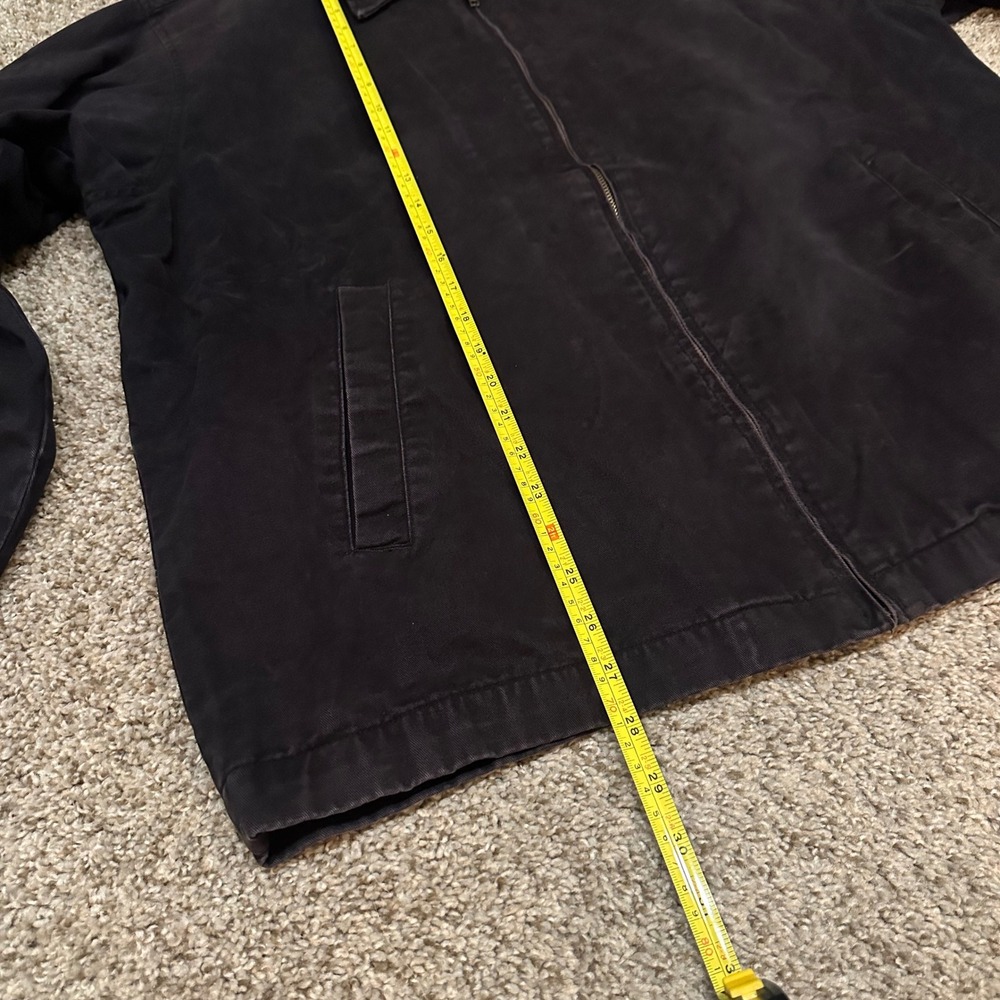 Modern Covington Mens Harrington Jacket Large Black Full Zip Plaid Lined - Picture 4 of 4